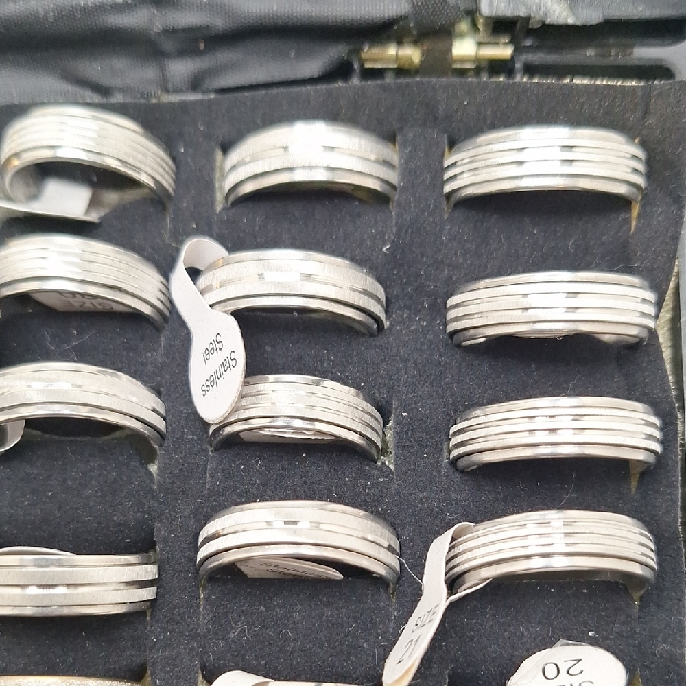 Stainless Steel Men's Rings - Silver